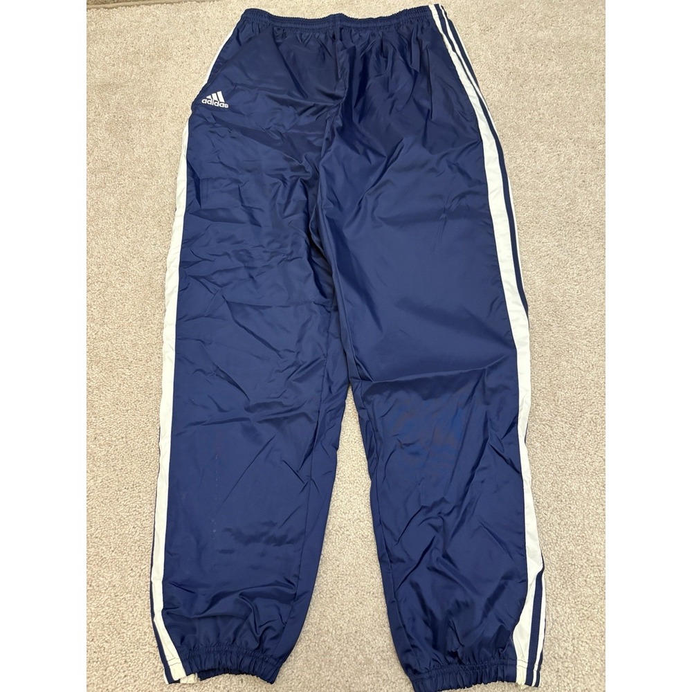 Vintage Y2K Adidas Windbreaker Track Blue Pants 3 Stripes Trefoil Size XL Lined
